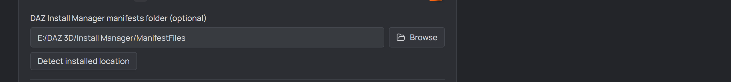 DIM manifests folder field + Detect button